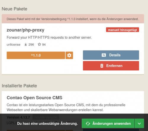 Contao Manager - Erweiterung installieren Contao Manager - Erweiterung installieren