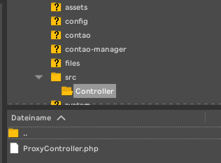 Verzeichnisstruktur Contao - Controller Ordner geöffnet Verzeichnisstruktur Contao - Controller Ordner geöffnet